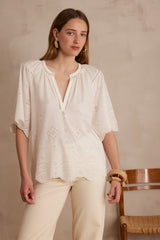 PYMA ECRU EMBROIDERED BLOUSE