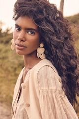 PRUNE STRIPED COTTON BLOUSE