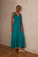 LUCILE PETROLE LONG DRESS