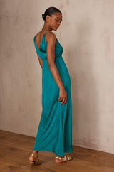 LUCILE PETROLE LONG DRESS