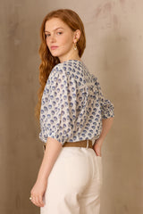 PEPPER PRINTED COTTON BLOUSE