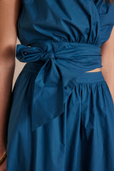 PAQUERETTE PETROL COTTON BLOUSE