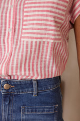 PASSION LIGHT FUCHSIA STRIPED COTTON SHIRT