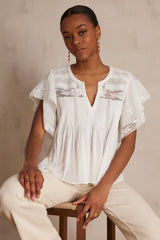 PARADIS LACE COTTON BLOUSE