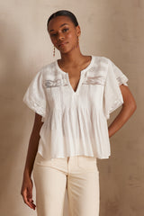PARADIS LACE COTTON BLOUSE