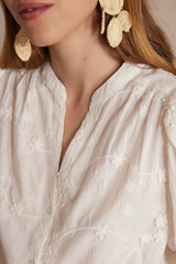 PATIENCE EMBROIDERED COTTON BLOUSE