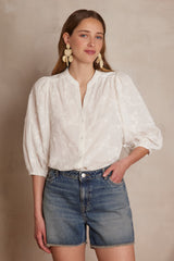 PATIENCE EMBROIDERED COTTON BLOUSE