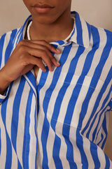 MARILOU ROYAL BLUE STRIPED SHIRT