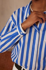 MARILOU ROYAL BLUE STRIPED SHIRT