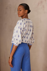 PETALE PRINTED COTTON BLOUSE