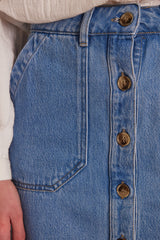JOYCE BUTONNED MIDI DENIM SKIRT