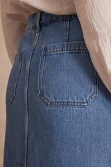 JOYCE BUTONNED MIDI DENIM SKIRT