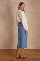 JOYCE BUTONNED MIDI DENIM SKIRT