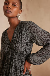 LEO GREY PRINTED DRESS