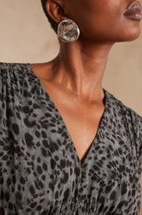 LEO GREY PRINTED DRESS