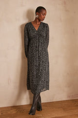 LEO GREY PRINTED DRESS