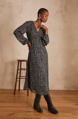 LEO GREY PRINTED DRESS