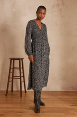 LEO GREY PRINTED DRESS