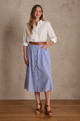 BETTY BLUE STRIPED COTTON SKIRT