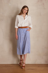 BETTY BLUE STRIPED COTTON SKIRT