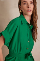 NAYAA GREEN SHIRT DRESS