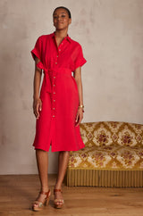 NAYAA RED SHIRT DRESS