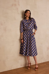 PARTIE ROYAL BLUE PRINTED COTTON SHIRT