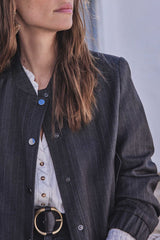 CECILE STRIPED BOMBER JACKET