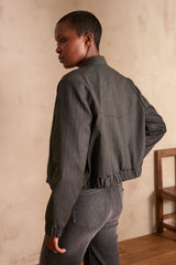 CECILE STRIPED BOMBER JACKET