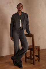 CECILE STRIPED BOMBER JACKET