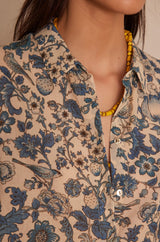 COLETTE FLORAL PRINTED COTTON BLOUSE