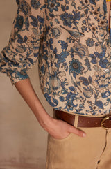 COLETTE FLORAL PRINTED COTTON BLOUSE