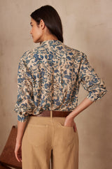 COLETTE FLORAL PRINTED COTTON BLOUSE