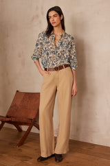 COLETTE FLORAL PRINTED COTTON BLOUSE