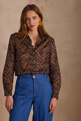COLETTE INK ZEBRA PRINT COTTON SHIRT