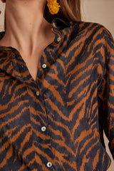 COLETTE INK ZEBRA PRINT COTTON SHIRT