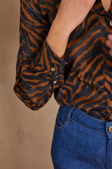 COLETTE INK ZEBRA PRINT COTTON SHIRT
