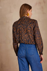 COLETTE INK ZEBRA PRINT COTTON SHIRT