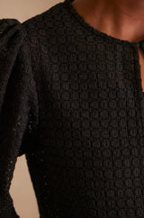 PACO BLACK EMBROIDERED BLOUSE