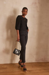 PACO BLACK EMBROIDERED BLOUSE