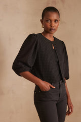 PACO BLACK EMBROIDERED BLOUSE