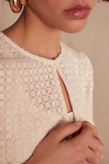 PACO CREAM EMBROIDERED BLOUSE