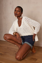 LILA RAW DENIM SHORTS