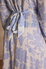 MIRANA SKY BLUE PRINTED LONG COTTON DRESS