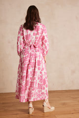 MIRANA PRIMEROSE PRINTED LONG COTTON DRESS