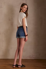 LILA STONE USED DENIM SHORTS