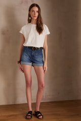 LILA STONE USED DENIM SHORTS