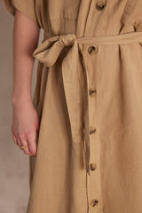 LAYA BEIGE SHIRT DRESS