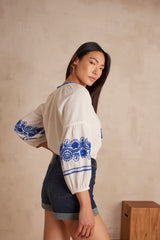 SIRENE EMBROIDERED COTTON SHIRT