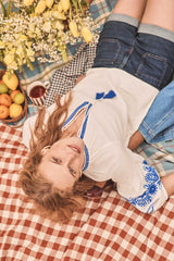 SIRENE EMBROIDERED COTTON SHIRT